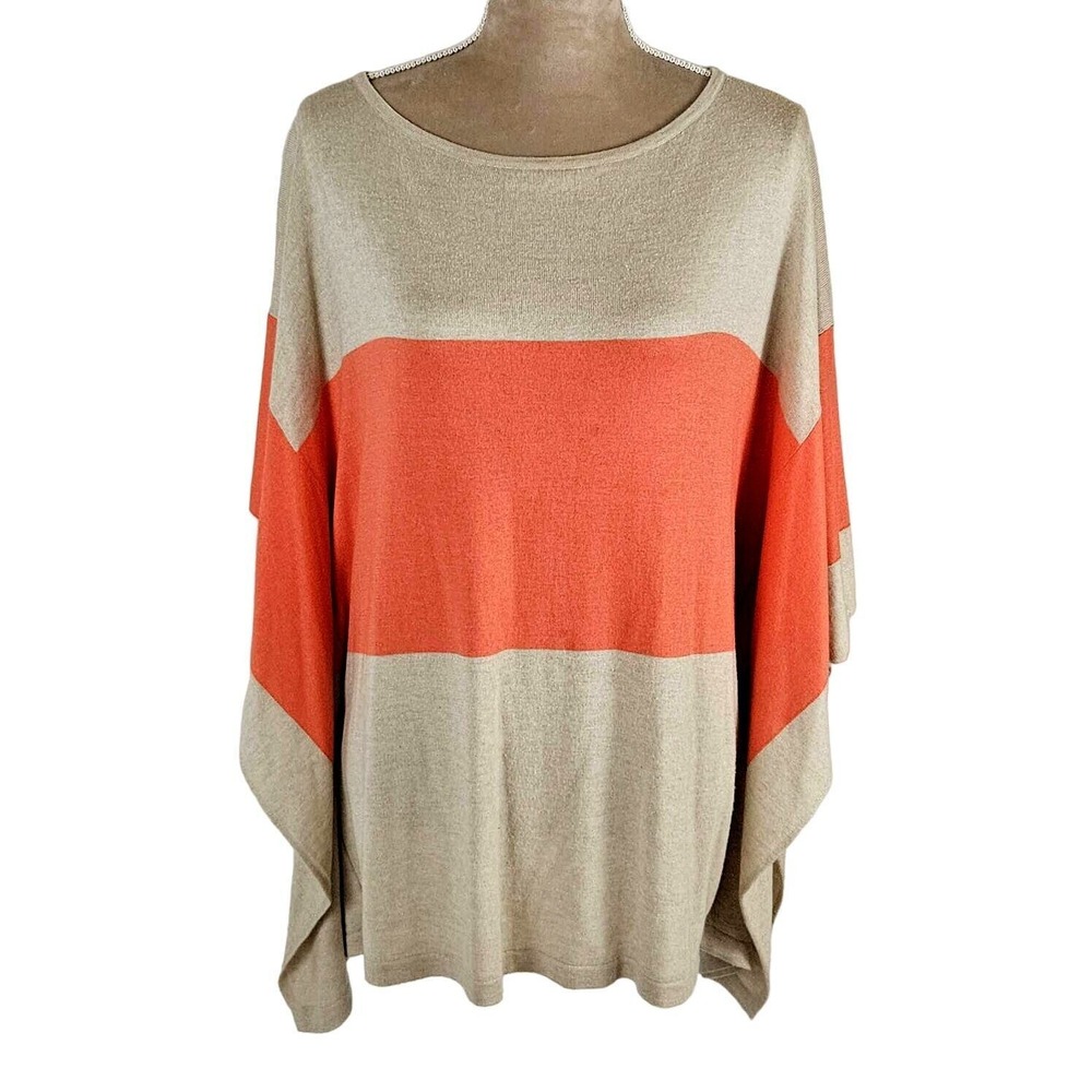 Leo & Sage Silk Cashmere Sweater Womens Sz‎ M/L Oversized Lagenlook Fall Boxy